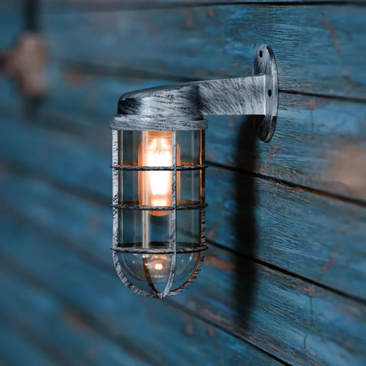 Vintage Industrial Bulkhead Retro Cage| Wall Light E27 Fitting ~5988
