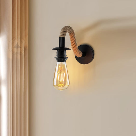 Retro Wall Light Industrial Hemp Rope Indoor Wall Lamp ~5978