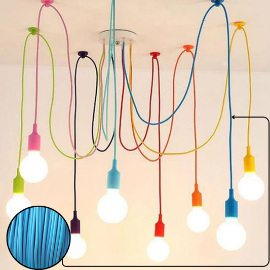 1M/5M/10M 3 core Round Vintage Braided Fabric Blue Cable Flex 0.75mm~3033