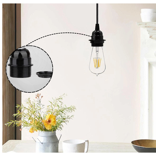 Portalámparas de plástico con rosca E27 para lámpara colgante ~5723