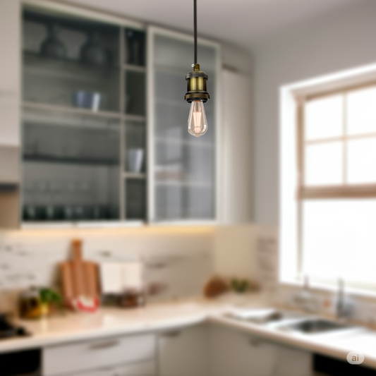 Green Brass E27 Metal Lamp Holder Ideal for Vintage Edison Filament Bulbs Antique~2933