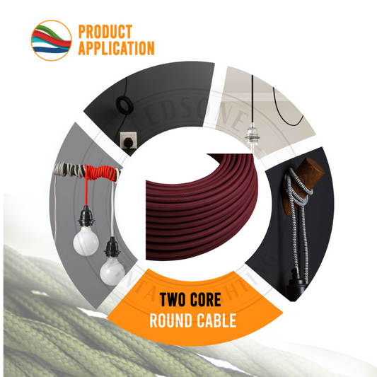 Cable flexible de tela trenzada vintage, redondo, de 2 núcleos, color burdeos, de 1 m/5 m/10 m, 0,75 mm ~ 4700