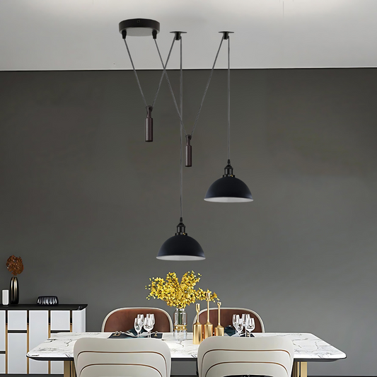 2 hoofdlampen plafond hanglamp verstelbare snoerkap~5034