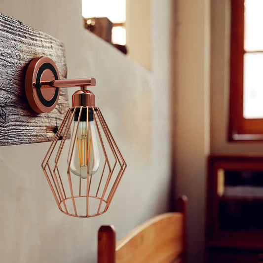 Vintage Retro Industrial Sconce Wall Light Lamp Fitting Rose Gold Fixture~4488
