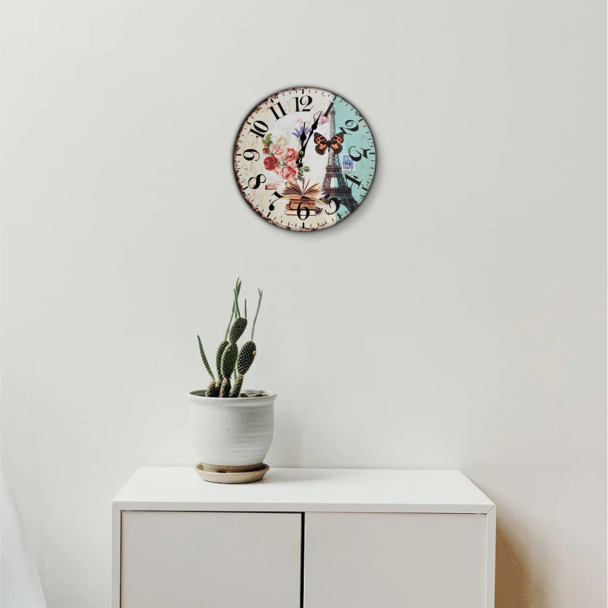  Retro Wooden Decorative Wall Art Clock 