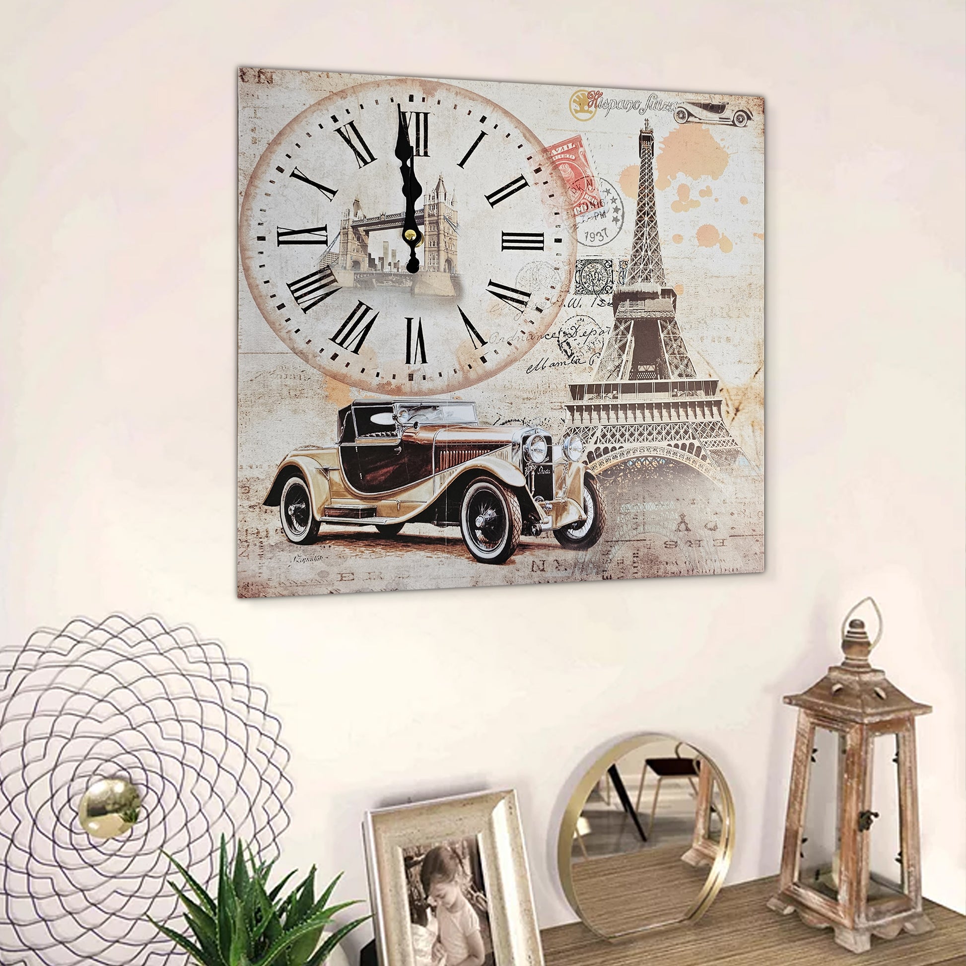 Wall Painting with Clock