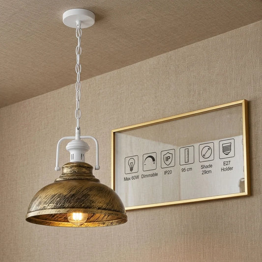 Hanglampset in industriële stijl, kroonluchter, metalen lampenkap, hangende loft-fitting lampenkap~1429