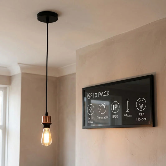 Oprawa lampy sufitowej ze szczotkowanej miedzi, gwint B22 ~1566