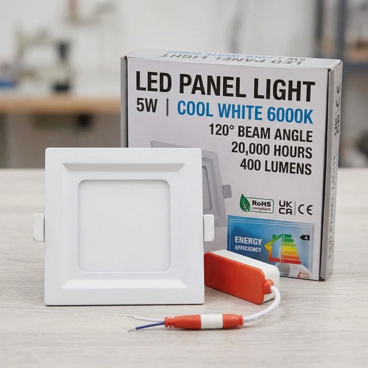 Square LED Recessed Panel Ceiling Light 5W 6000K ~2529