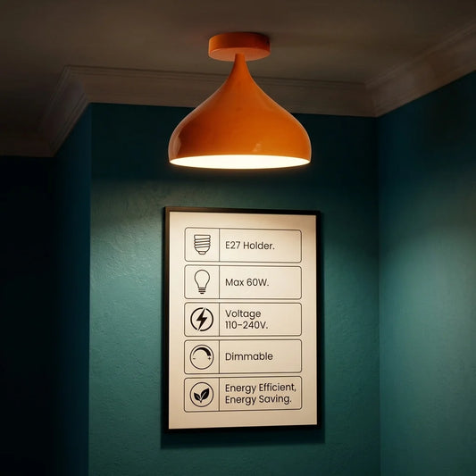 Modern E27 Flush Mount Ceiling Light with Metal ~6275