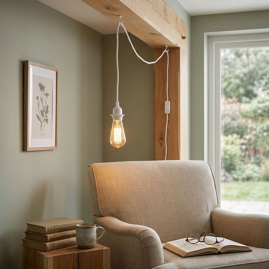 Vintage Plug In Hanging Wall Light E27 Switch~5674