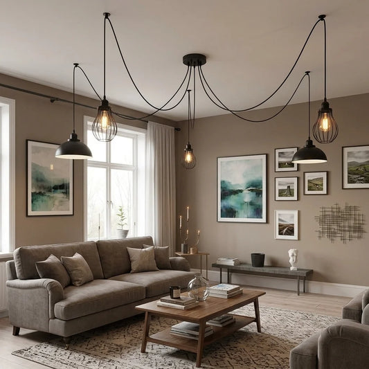5 Drop Spider Ceiling Multi Outlet Hanging Light ~6330