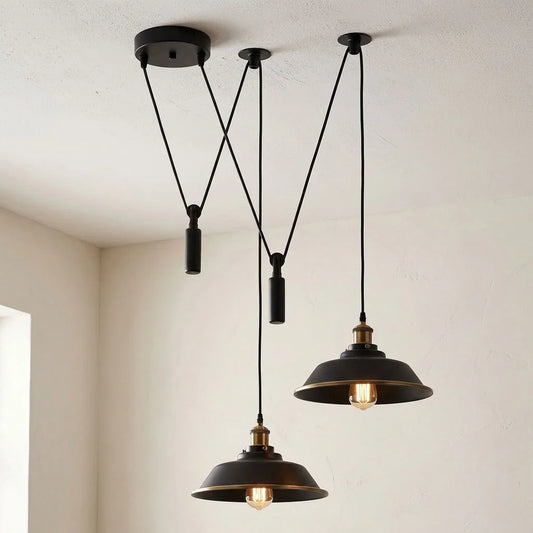 2 Light Adjustable Pulley Hanging Lamp ~6534