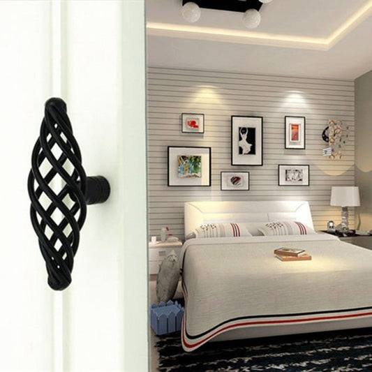 Vintage Black Cabinet Kitchen Birdcage Furniture Handles pulls ~2416