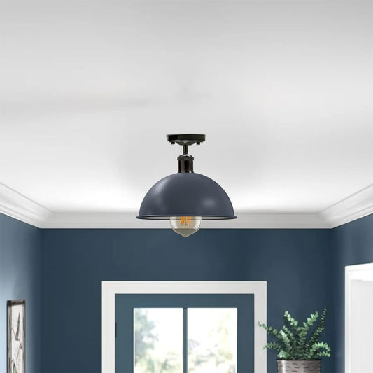 Lámpara de techo de metal moderna con pantalla de cúpula gris ~1635