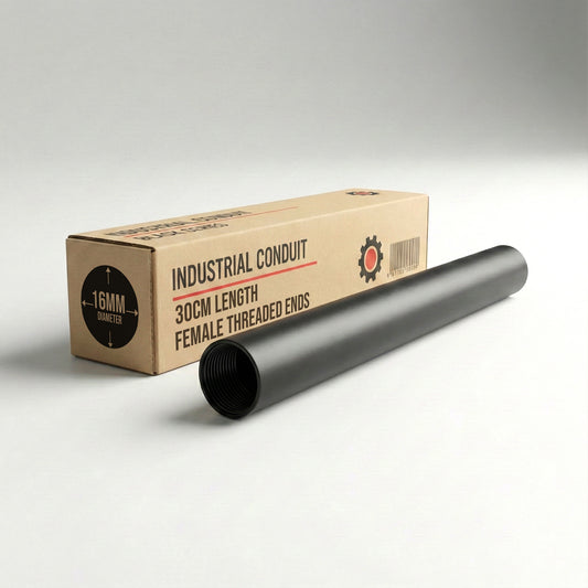 16mm Diameter Round Seamless Steel Black Conduit Pipe Female Thread~5616
