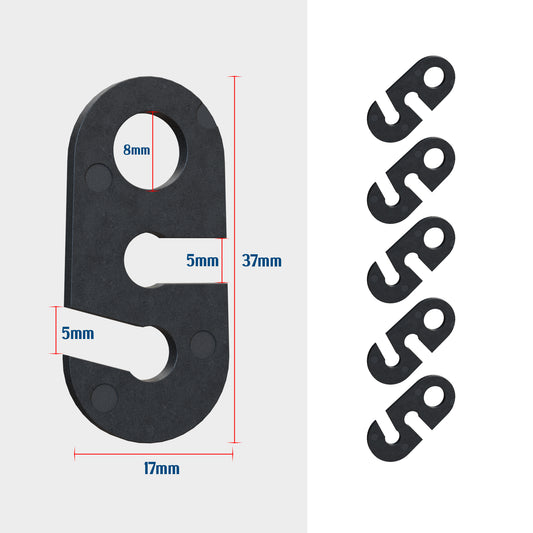Cable de luz colgante en forma de S, gancho de plástico con 2 orificios, gancho de alivio de tensión ~6057