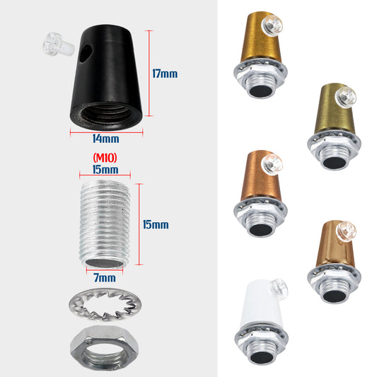 5 x Sujetacables de latón M10 con abrazaderas para iluminación ~ 6046