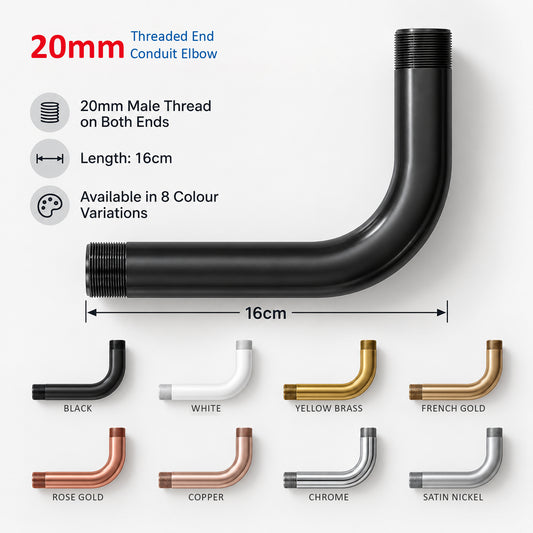 20mm Conduit 90° Elbow Bend Metal Male Thread~5552