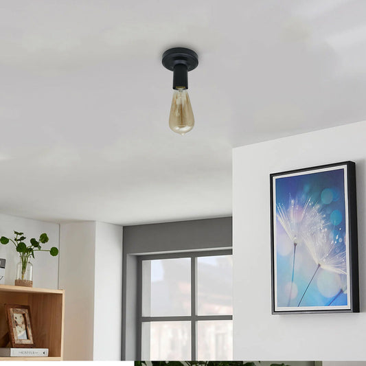 Ceiling Lamp Black Holder E27 Light Bulb Holder Light ~6033