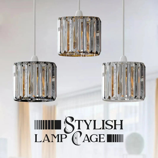 Modern K9 Crystal Drum Pendant Shade Easy Fit Ceiling Light ~6436