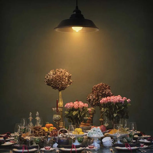 Black Industrial Retro Vintage E27 Kitchen Ceiling Pendant Light Hanging Lamp ~4509