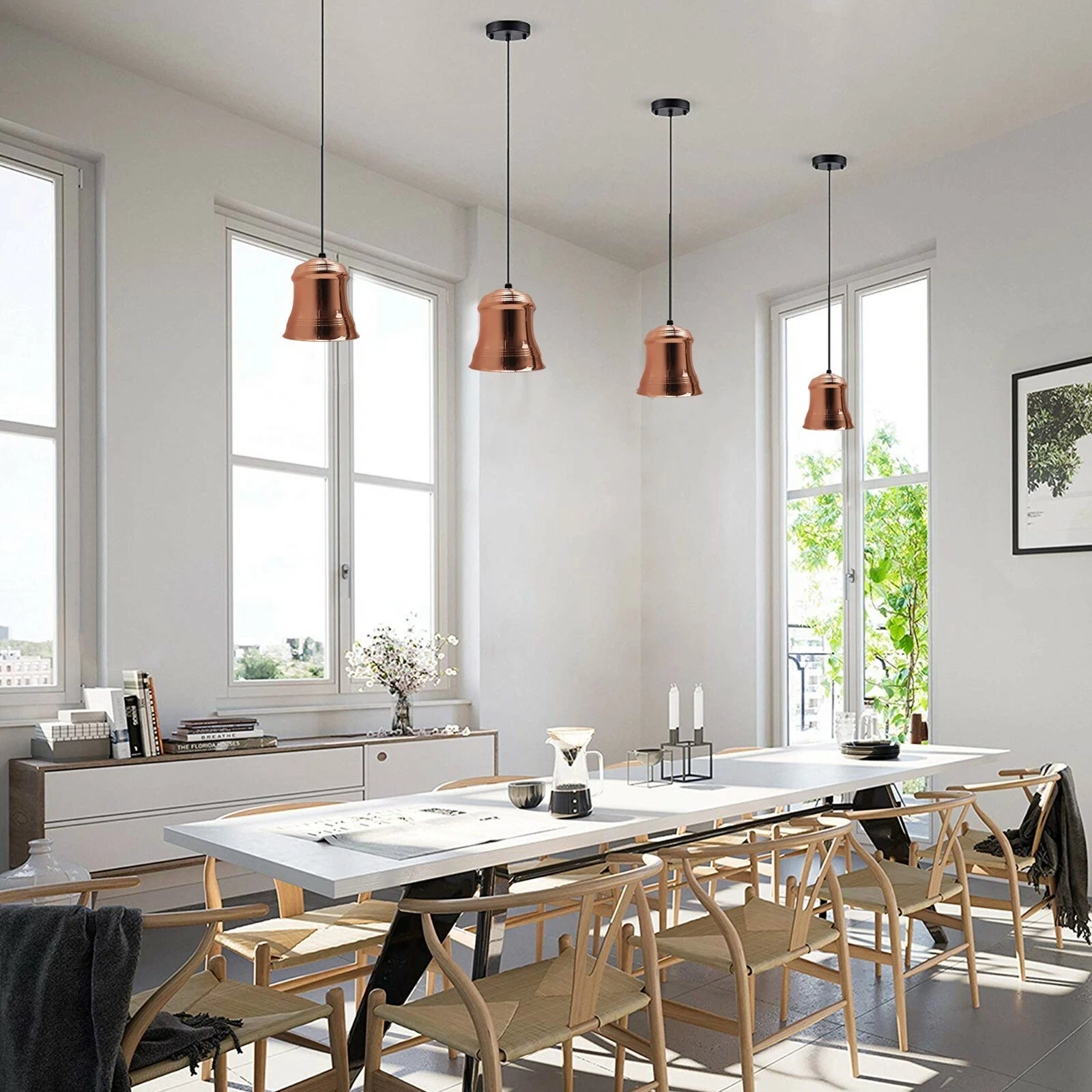 Retro Style Pendant Light Rose Gold Colours Lamp Shade – LEDSone