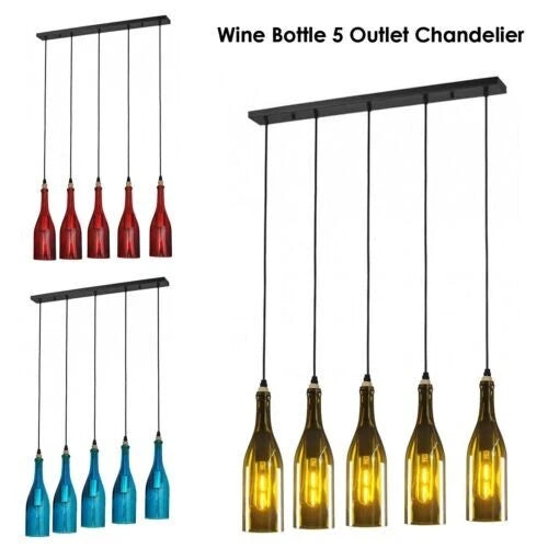 Wine bottle chandelier