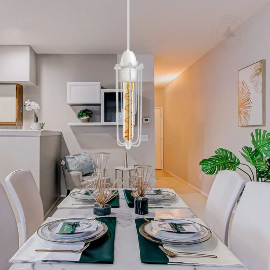 Lámpara colgante de tubo Edison vintage, iluminación industrial ~2440