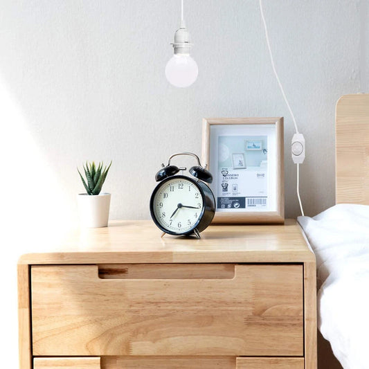 Lámpara colgante blanca de 4 m con enchufe y regulador de intensidad, casquillo E27 ~ 6043