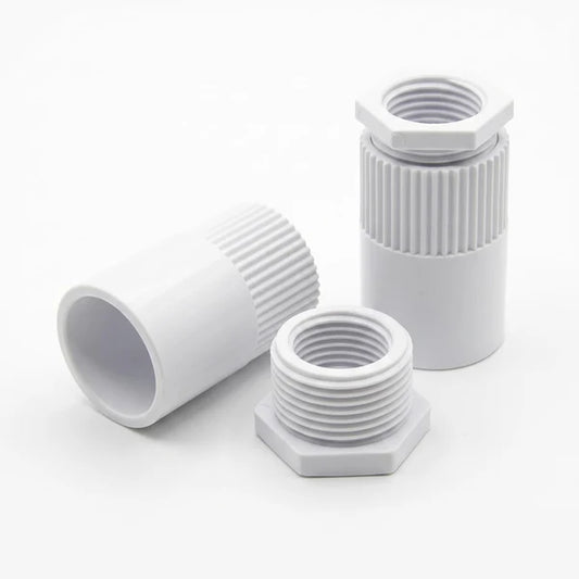 white conduit male adaptors with locknut