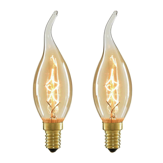 2 Pack E27,B22,E14 LED Edison Dimmable Vintage Amber Glass Warm white 2700K Light Bulbs~4086