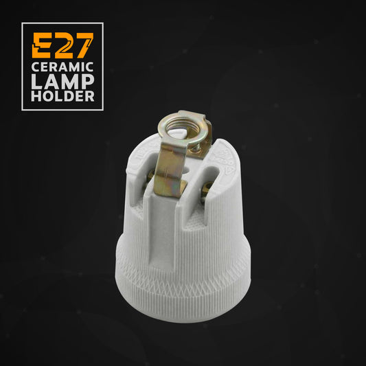 6 Pack E27 Bulb Holder Edison Screw White Ceramic Porcelain Lamp holder For Table Lamp E27 60W Plain Lamp holder Socket UK.