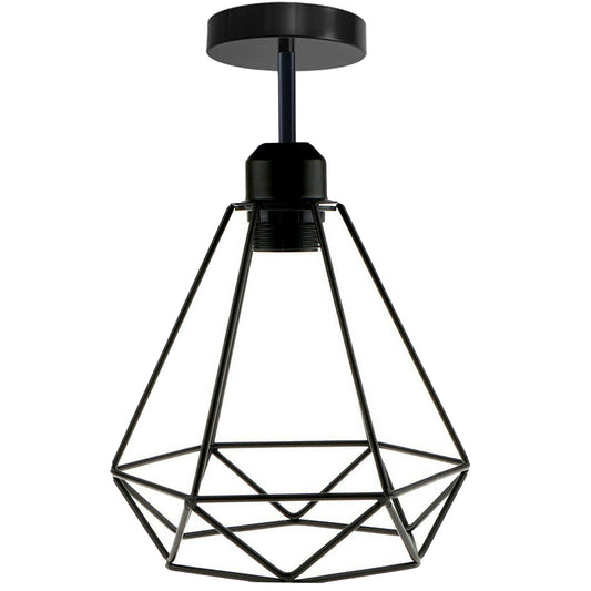 Industrial Vintage Ceiling Light Modern Style Cage Fitting Flush Mount Lights~4068