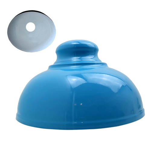 Lámpara colgante moderna de metal de fácil instalación con pantalla azul ~2085