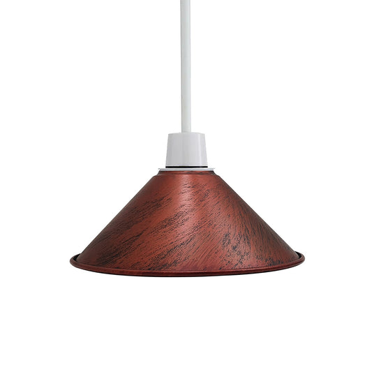 Modern Rustic Red Colour Metal Easy Fit Cone Shape Lampshade~1095