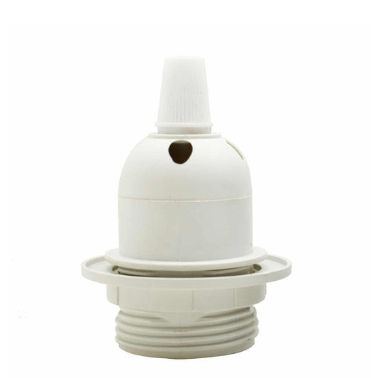 Edison E27 White Lamp Pendant Bulb Holder with Shade Ring & Cord Grip~2981
