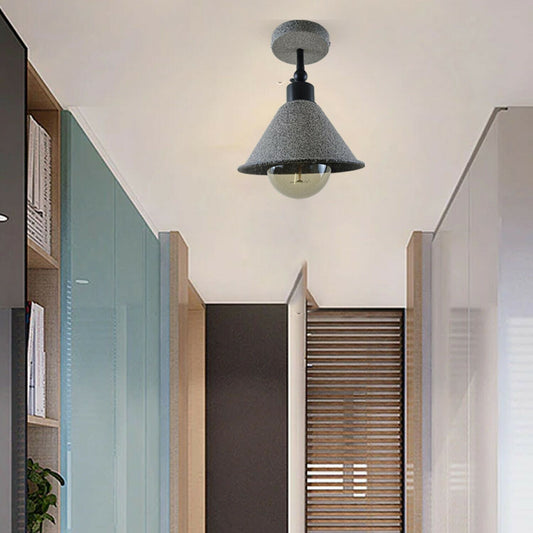 Retro Industrial Ceiling Flush Mount Light Metal Cone Shade Light Kit~1223 - LEDSone UK Ltd