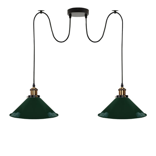 2-way Retro Industrial ceiling cable E27 Hanging lamp pendant light~3403 - LEDSone UK Ltd