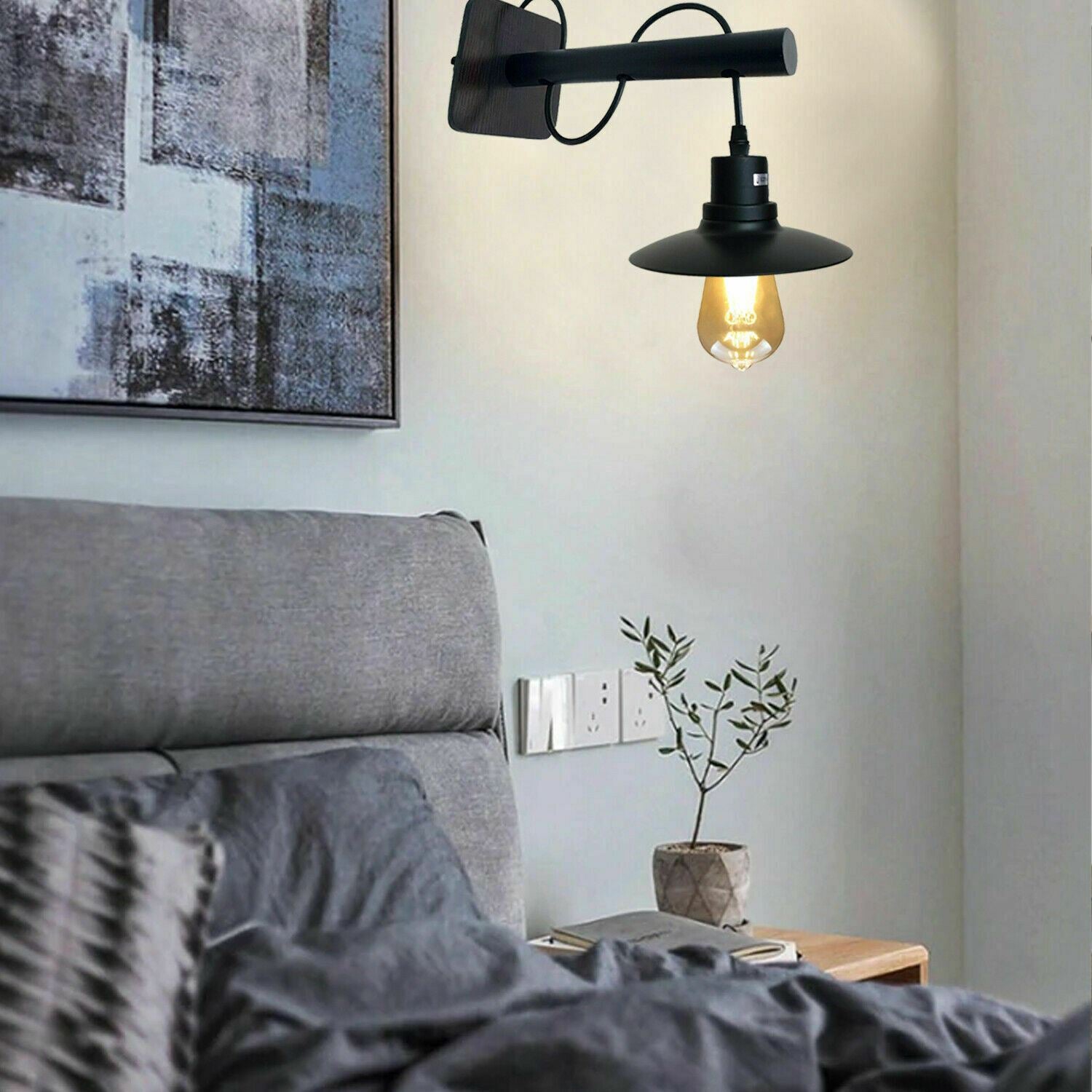 Vintage Modern Indoor Black Wall Sconce Wall Light Lamp Fitting