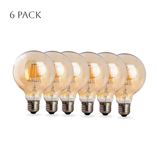 6 Pack G95 E27 8W LED Globe Vintage LED Retro Light Bulbs