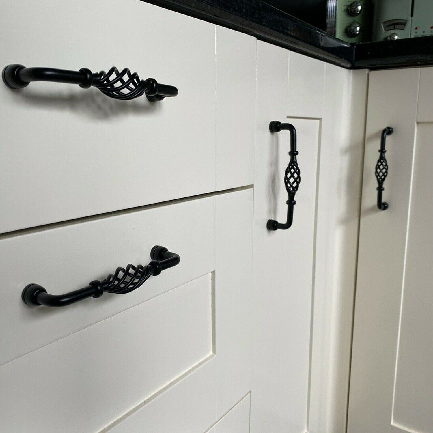Modern black cabinet hardware