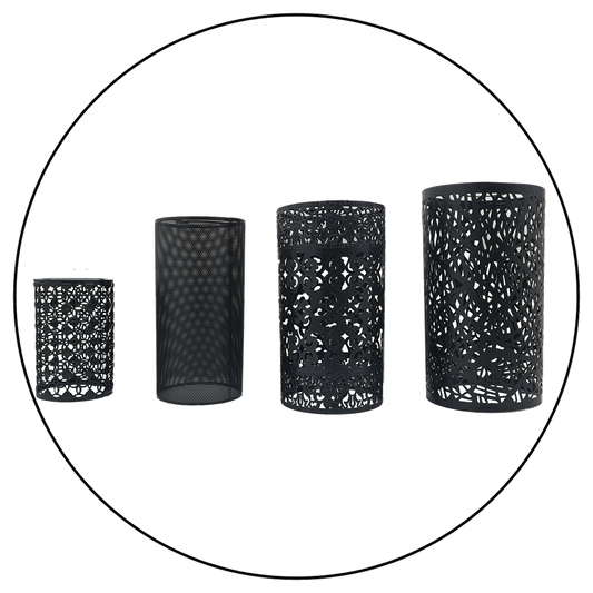 Industrial ceiling light shades, 4-pack metal wire cages