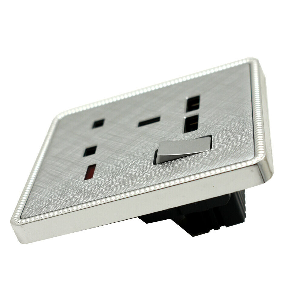 Brushed Chrome Screwless Light Switches & Socket~2454 - LEDSone UK Ltd