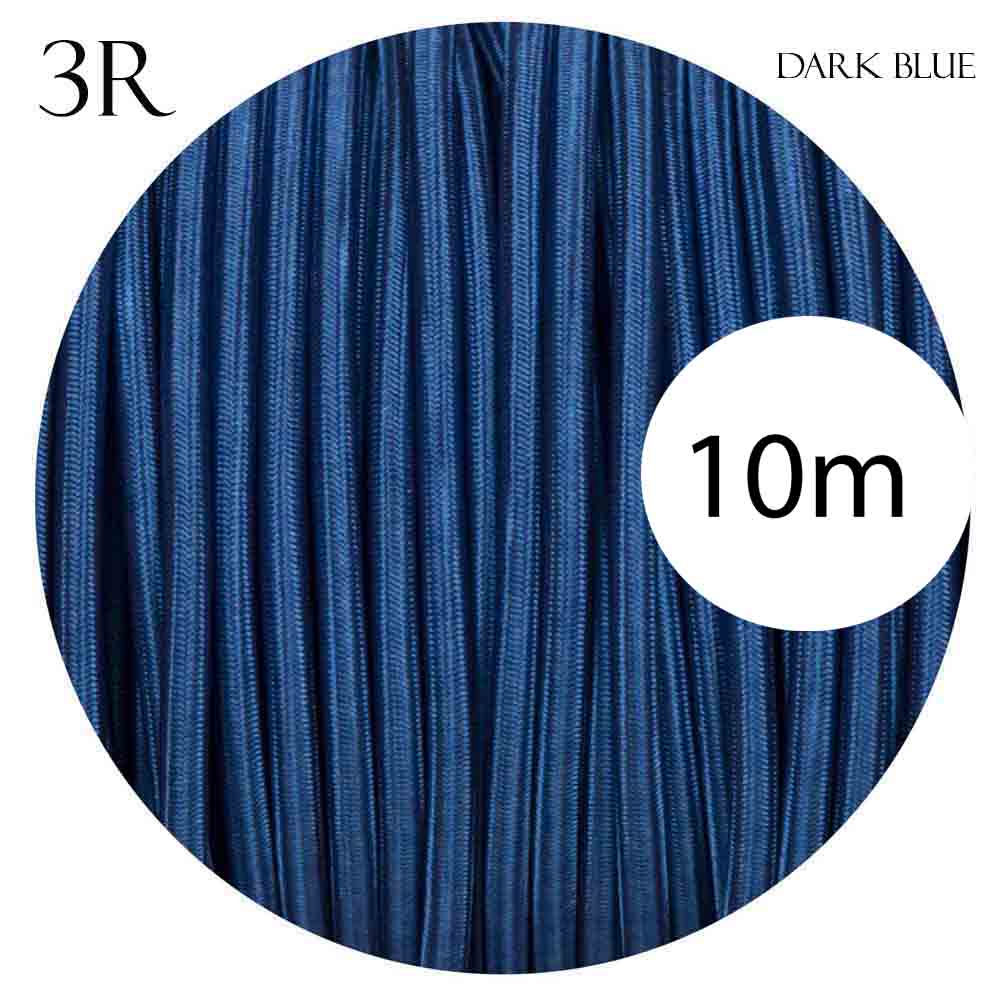 3 core round cable 10m dark blue