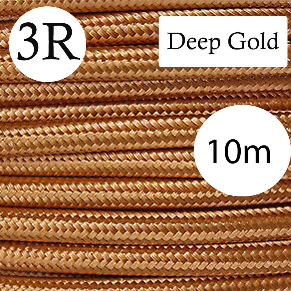 3 core round cable 10m deep gold