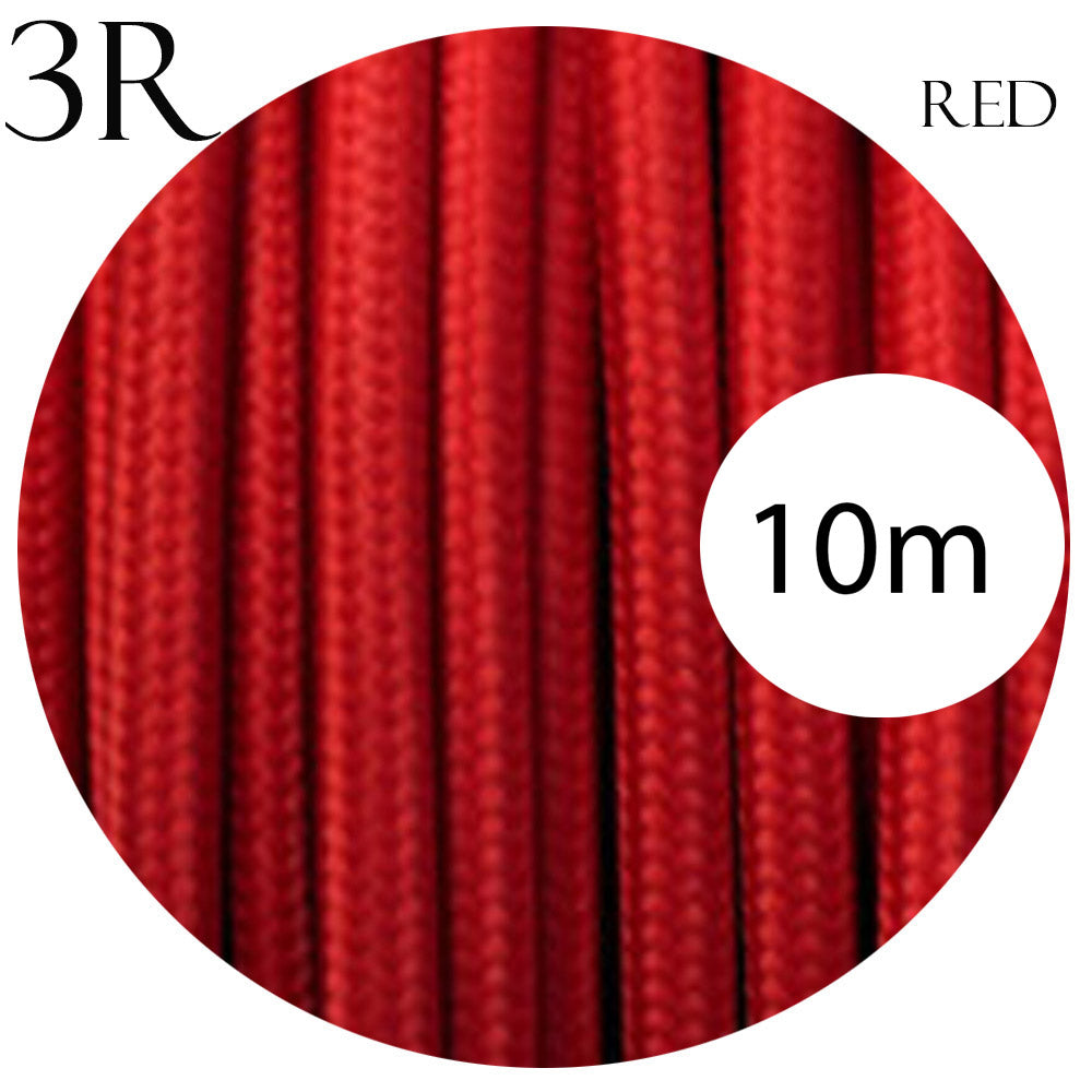3 core round cable 10m red
