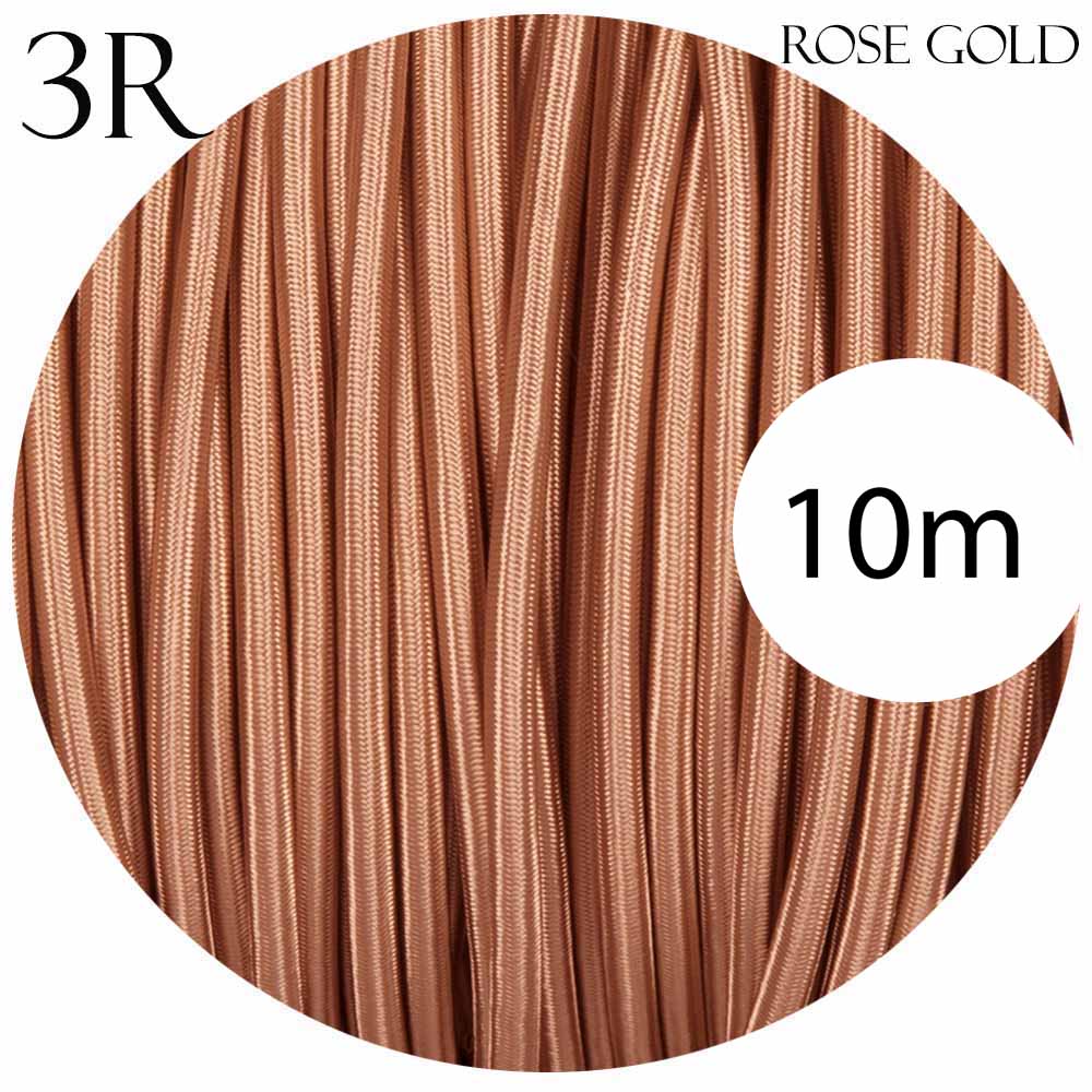3 core round cable 10m rose gold