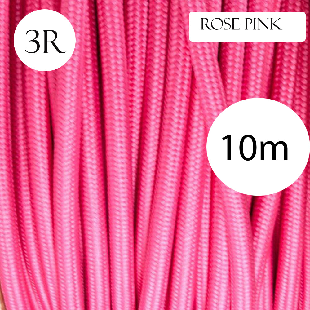 3 core round cable 10m Rose pink