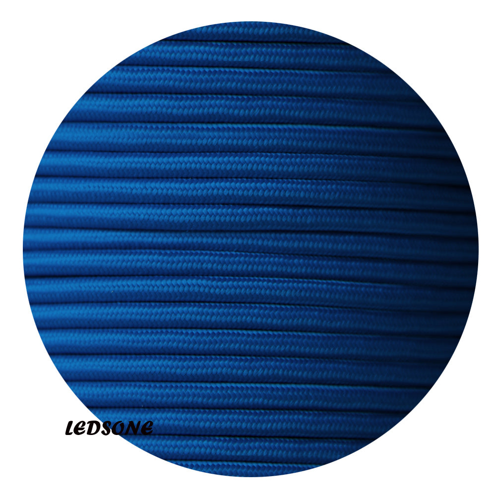 3 Core Round Vintage Italian Braided Fabric Cable Flex 0.75mm Dark Blue UK - Shop for LED lights - Transformers - Lampshades - Holders | LEDSone UK